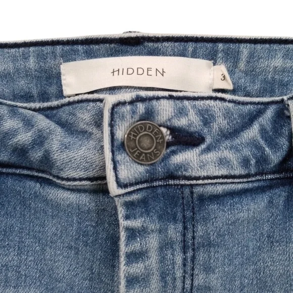 HIDDEN Women's High Rise‎ Distressed Raw Hem Ankle Crop Jeans Size 31 - Picture 4 of 14